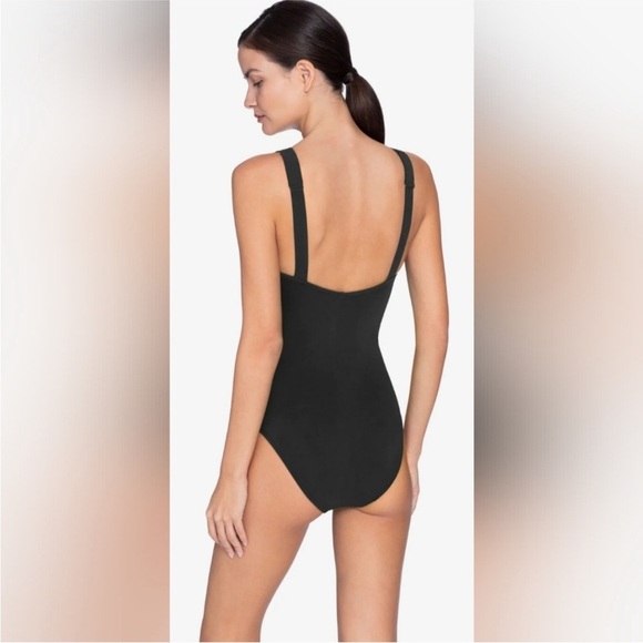 ROBIN PICCONE AVA KNOT ONE PIECE Size 10 in Black EUC 119 - Picture 7 of 10